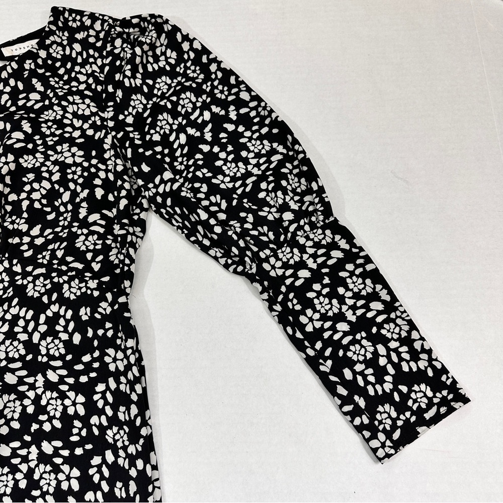 Top shop Austin Floral Long Sleeve Open Back Mini Dress - Picture 6 of 10